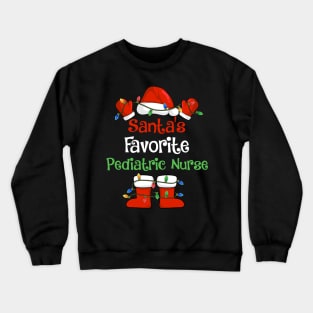 Santa's Favorite Pediatric Nurse Funny Christmas Pajamas Crewneck Sweatshirt